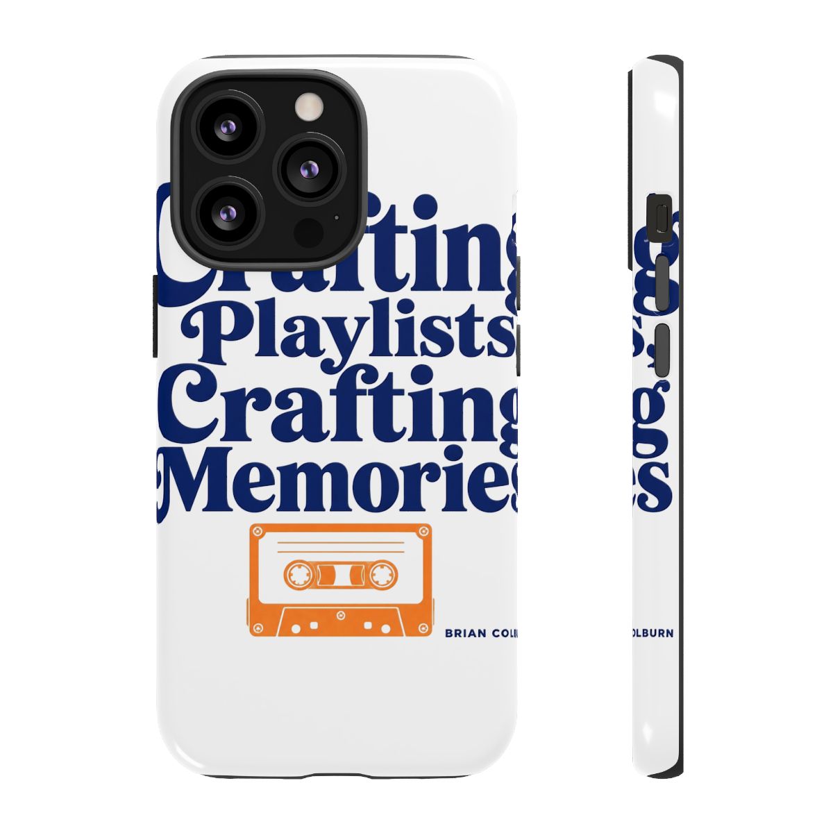 Mixtape "Crafting Playlists, Crafting Memories" Phone Case - alternate angle 3, merchandise