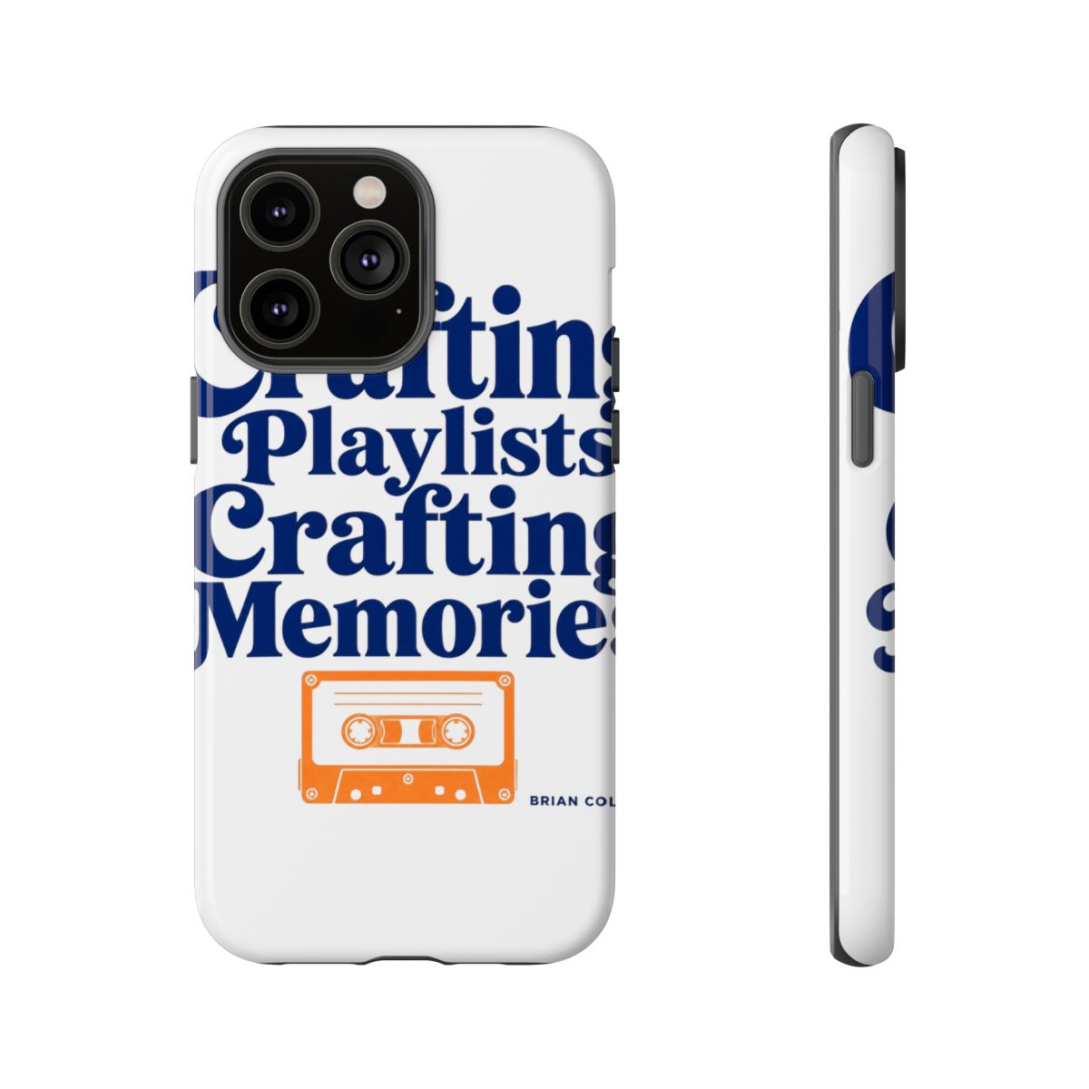 Mixtape "Crafting Playlists, Crafting Memories" Phone Case - alternate angle 2, merchandise
