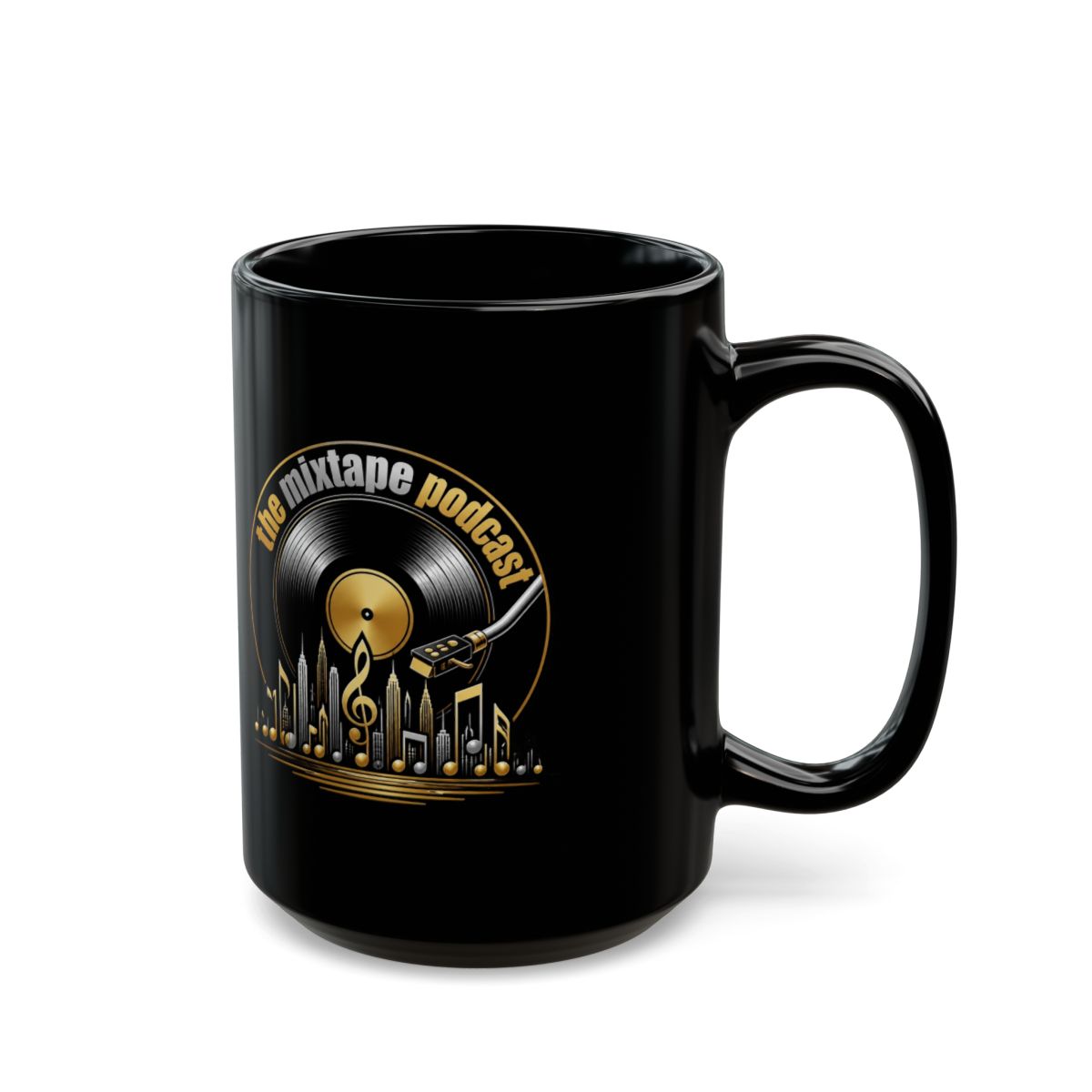Mixtape "The Mixtape Podcast" Black Mug - alternate angle 5, merchandise