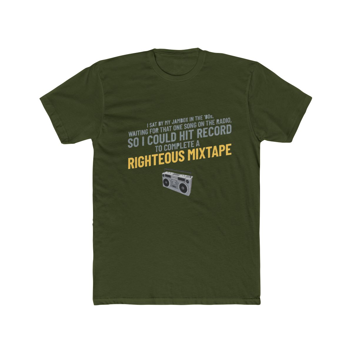 '80s Jambox, Righteous Mixtape Life -- retro nostalgia T Shirt - alternate angle 5, merchandise