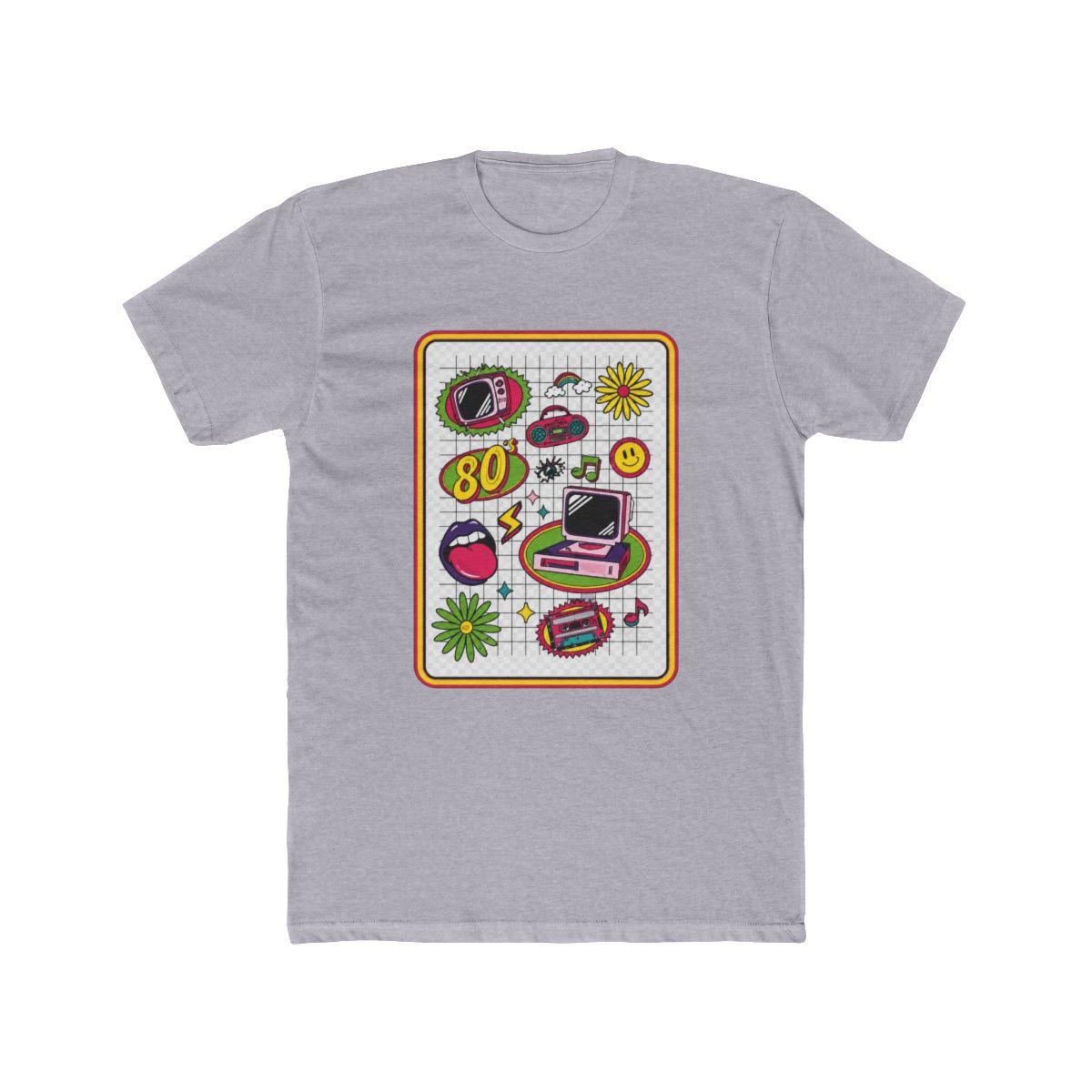 80s Retro Cassette Tape Mixtape TV Television Set Video Game Performance T Shirt - alternate angle 2, merchandise