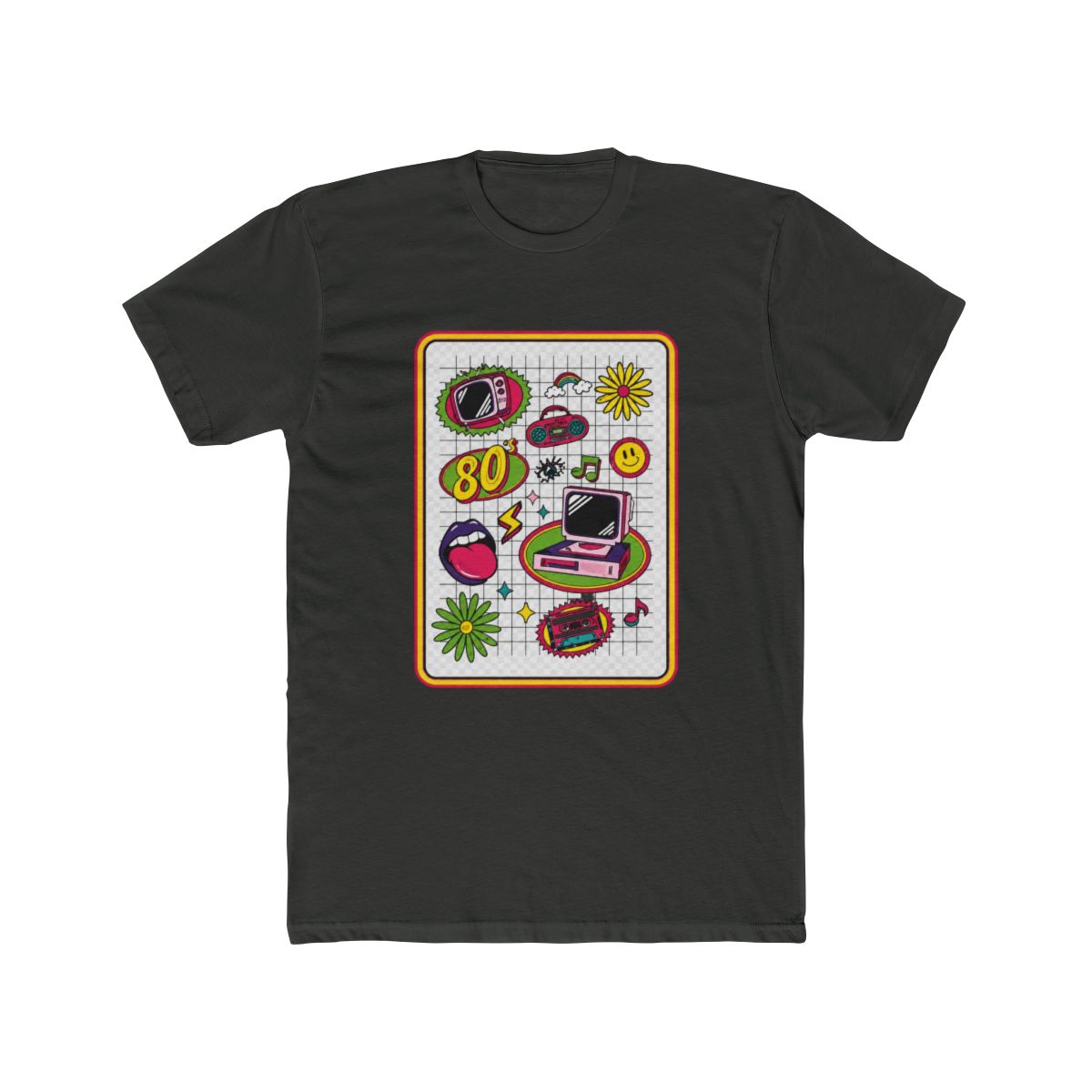 80s Retro Cassette Tape Mixtape TV Television Set Video Game Performance T Shirt - alternate angle 4, merchandise