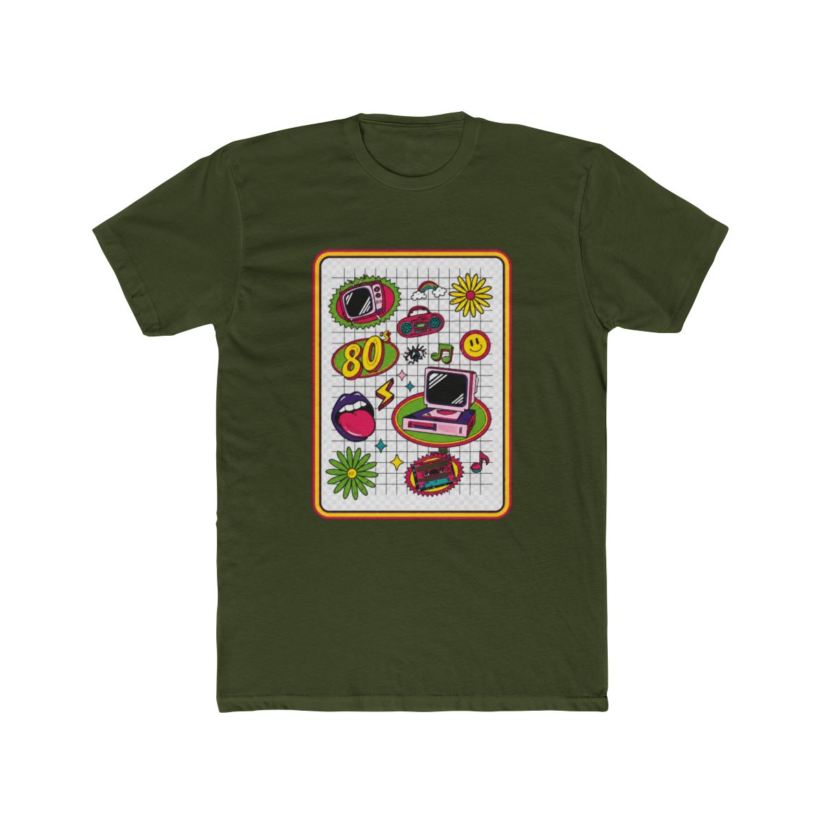 80s Retro Cassette Tape Mixtape TV Television Set Video Game Performance T Shirt - alternate angle 3, merchandise