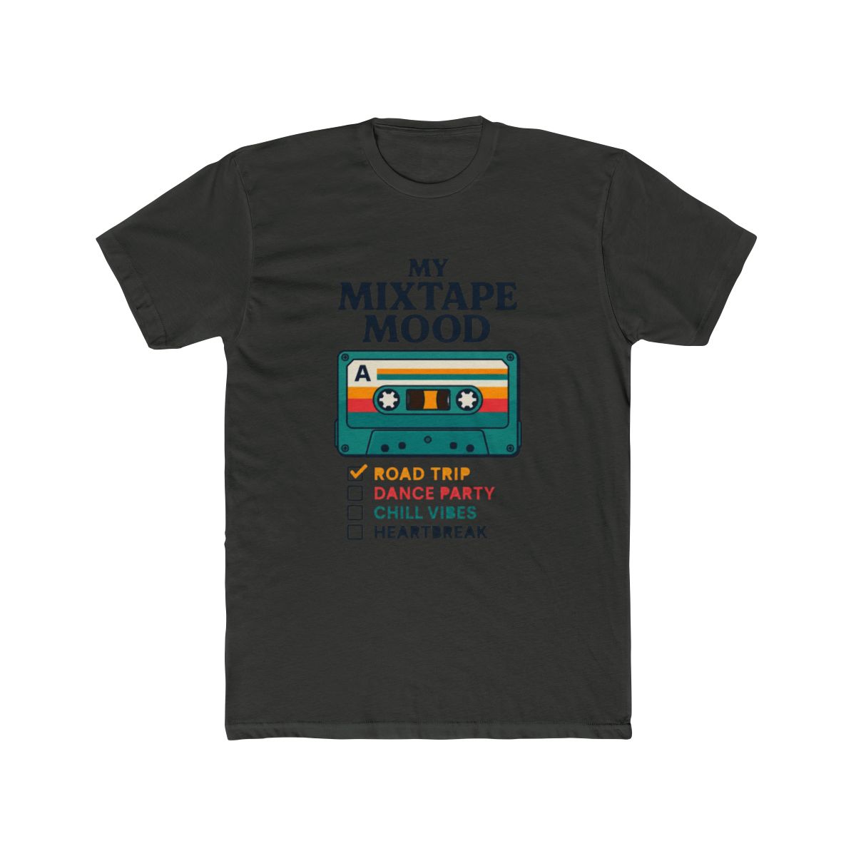 Retro Cassette Tape Mixtape Mood Checklist Colorful Performance T Shirt - alternate angle 4, merchandise