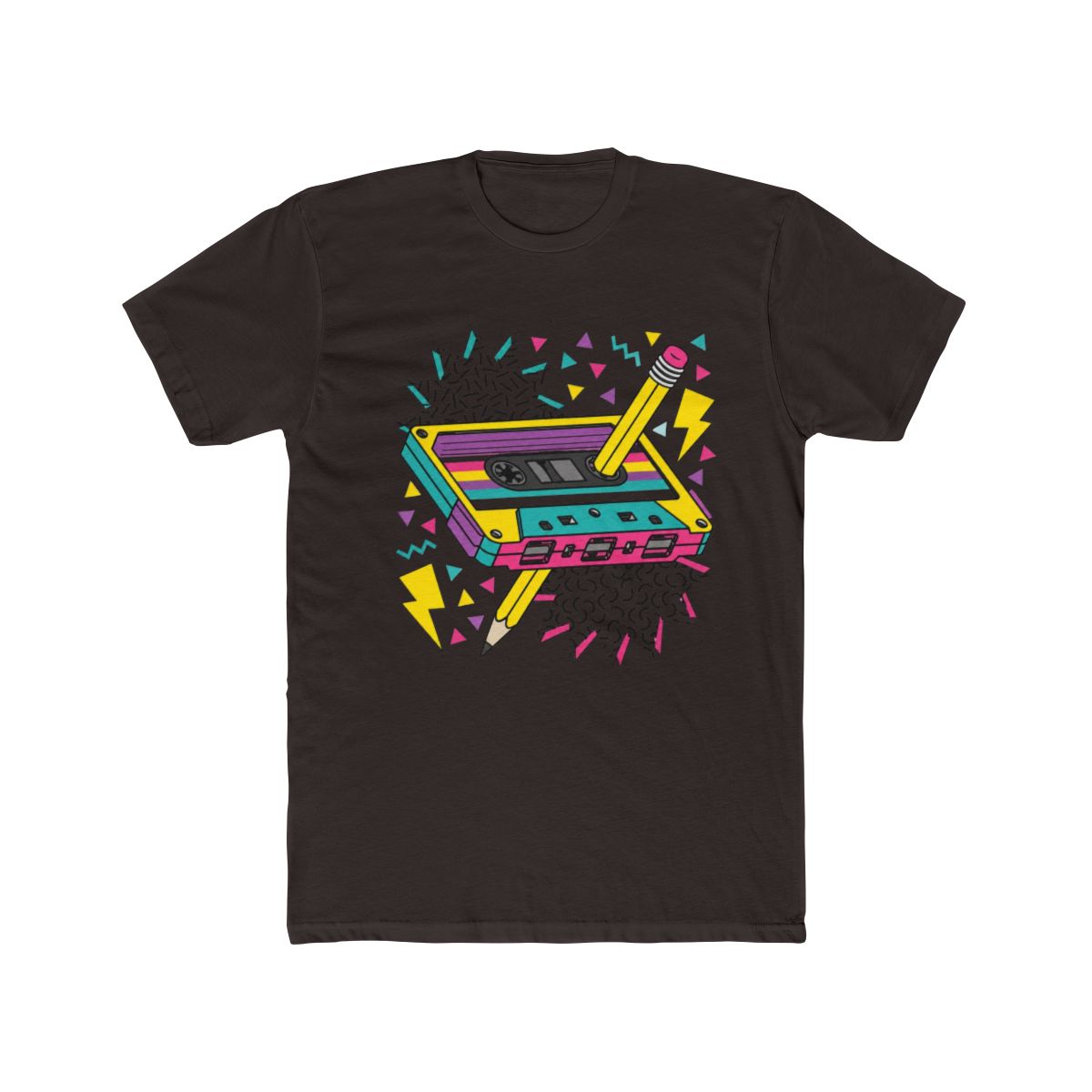 Vintage Cassette Tape Pencil 80s 90s Music Mixtape Men Women T Shirt - alternate angle 2, merchandise