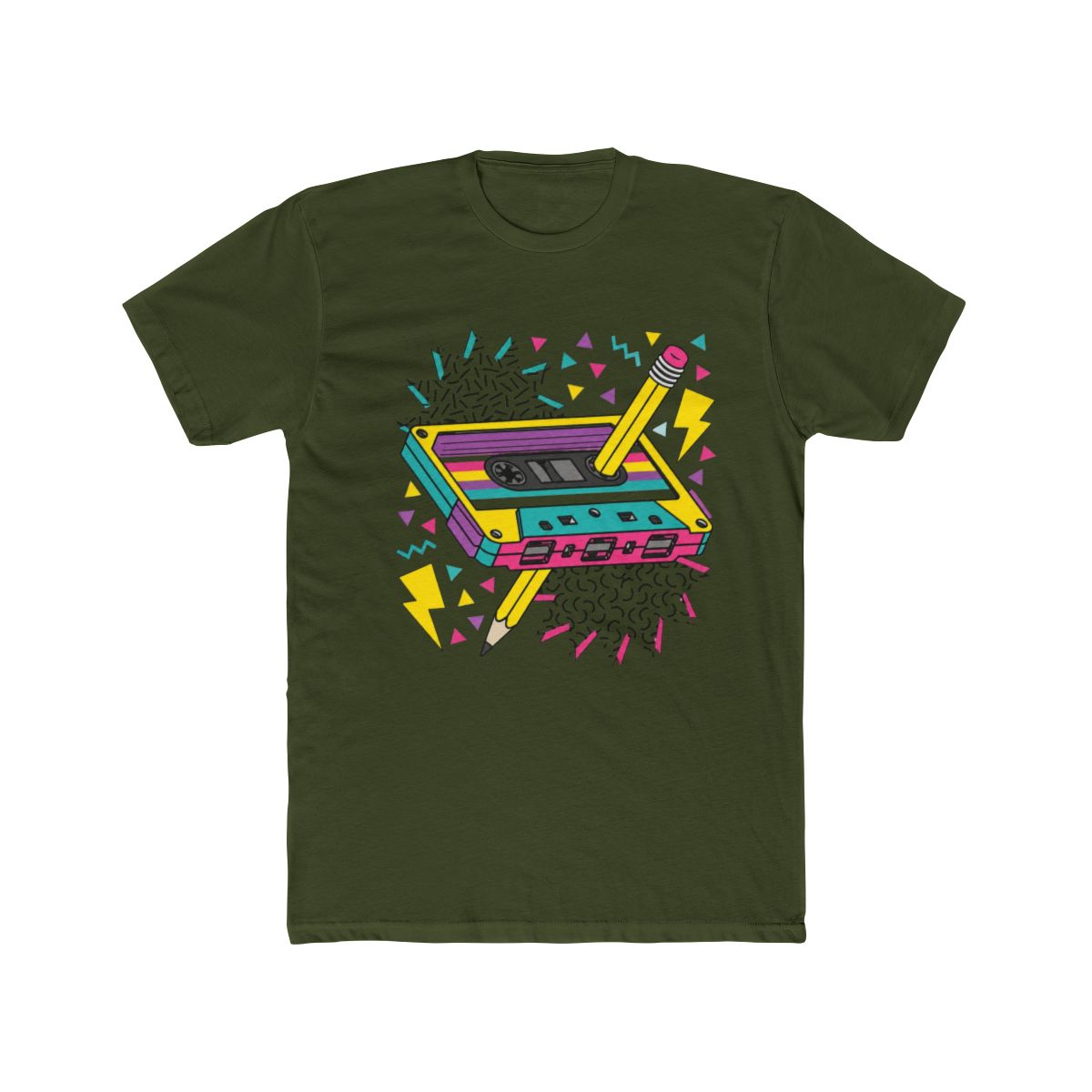 Vintage Cassette Tape Pencil 80s 90s Music Mixtape Men Women T Shirt - alternate angle 3, merchandise