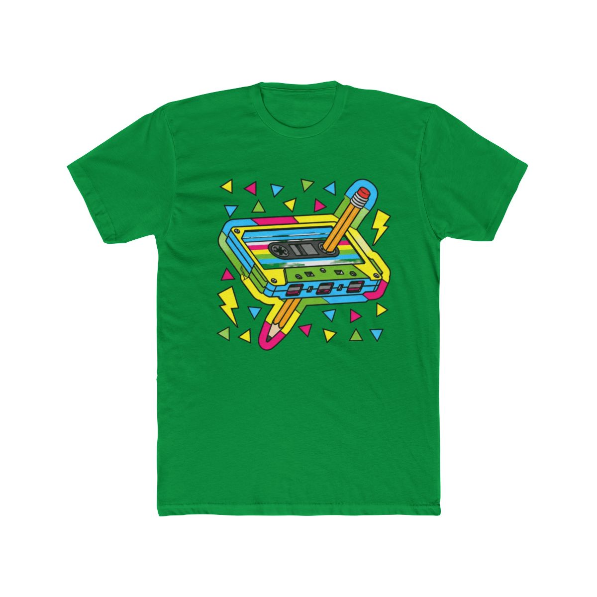 Vintage Cassette Tape Pencil 80s 90s Retro Music Mixtape T Shirt - alternate angle 2, merchandise