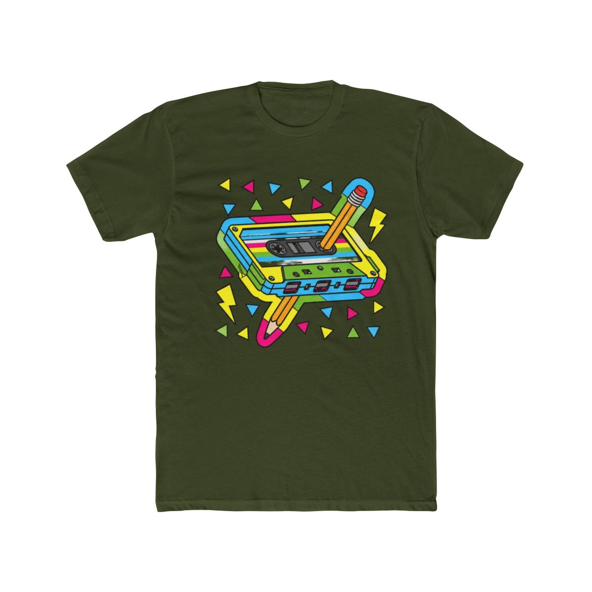 Vintage Cassette Tape Pencil 80s 90s Retro Music Mixtape T Shirt - alternate angle 4, merchandise