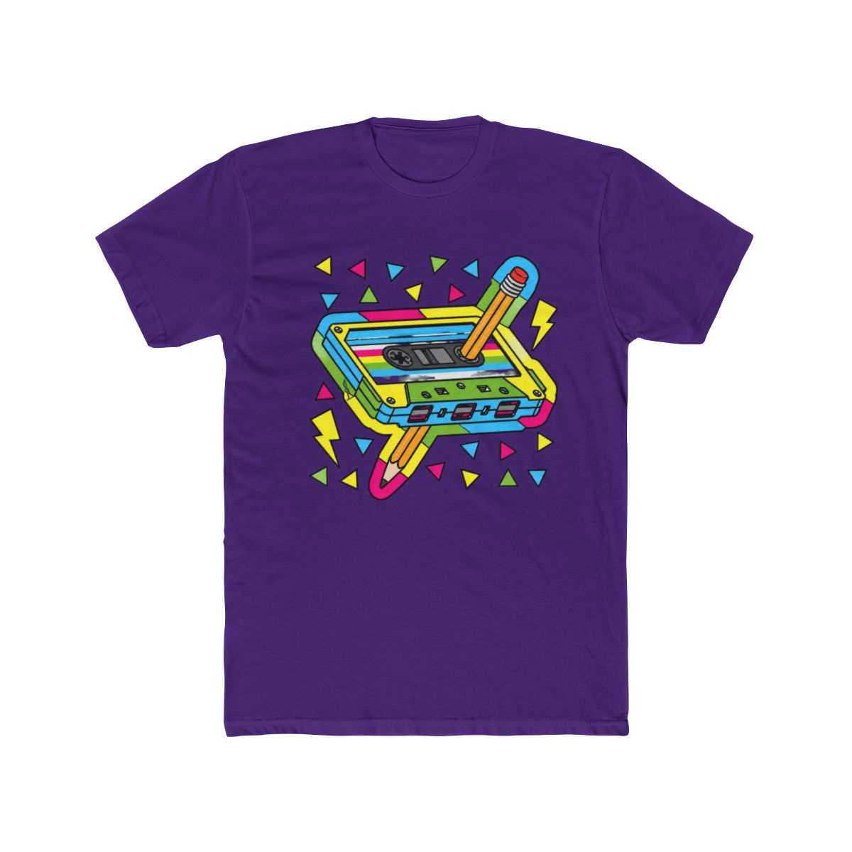 Vintage Cassette Tape Pencil 80s 90s Retro Music Mixtape T Shirt - alternate angle 4, merchandise