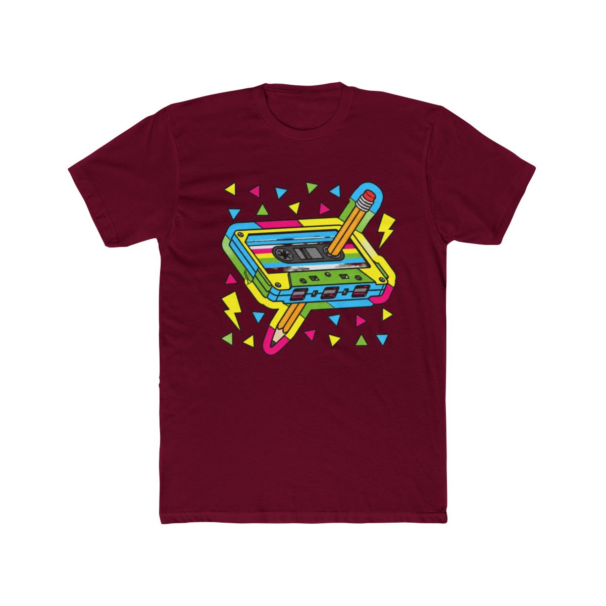 Vintage Cassette Tape Pencil 80s 90s Retro Music Mixtape T Shirt - alternate angle 5, merchandise