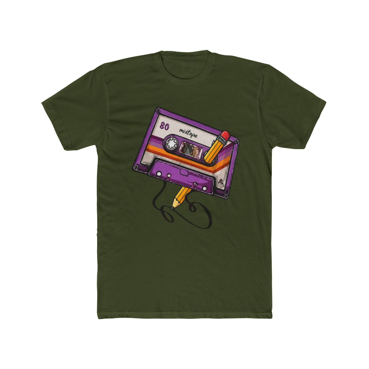 Retro Vintage Cassette Tape Pencil Music Mixtape - alternate angle 2, merchandise